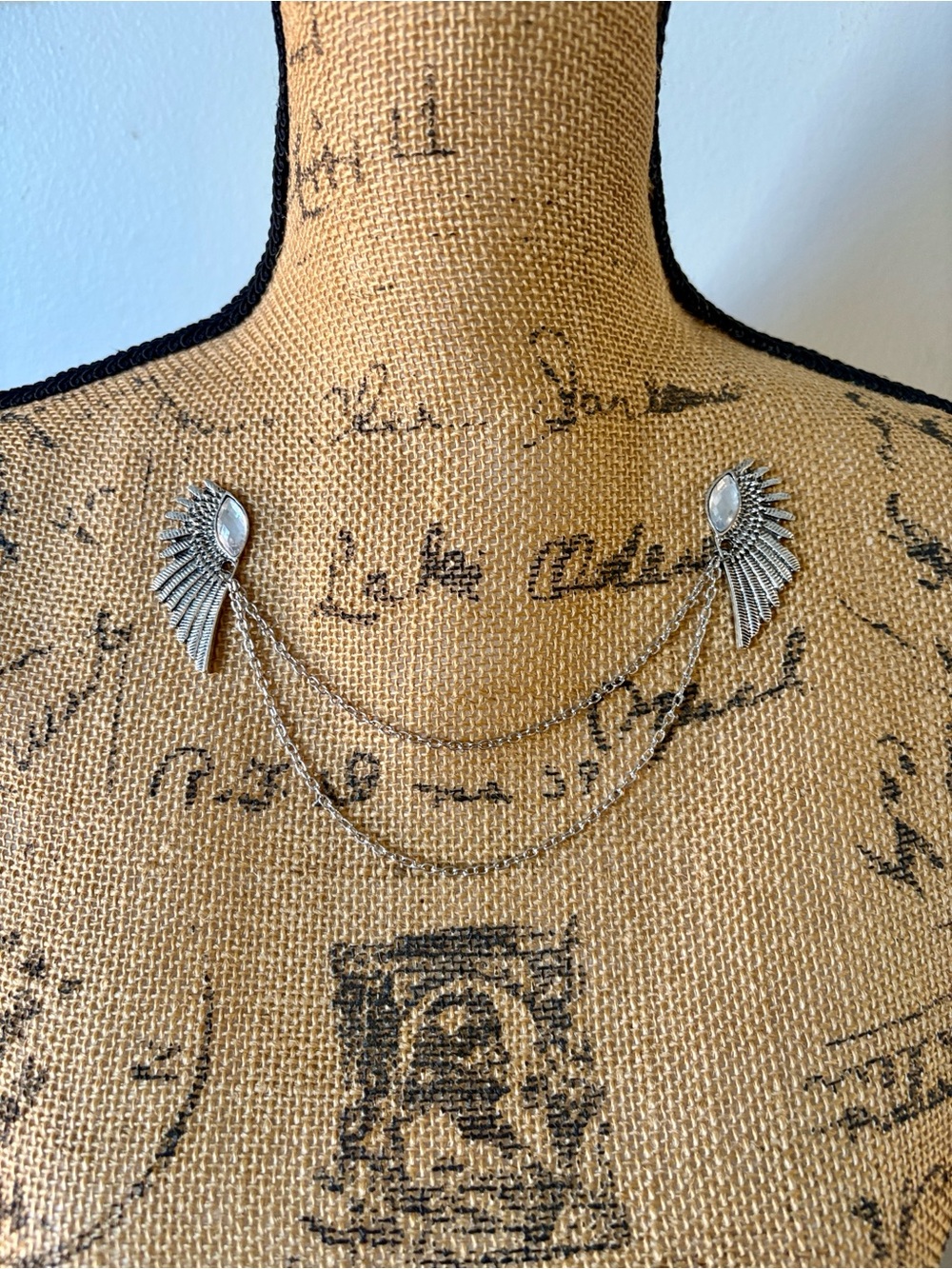 Silver Winged Collar Pin